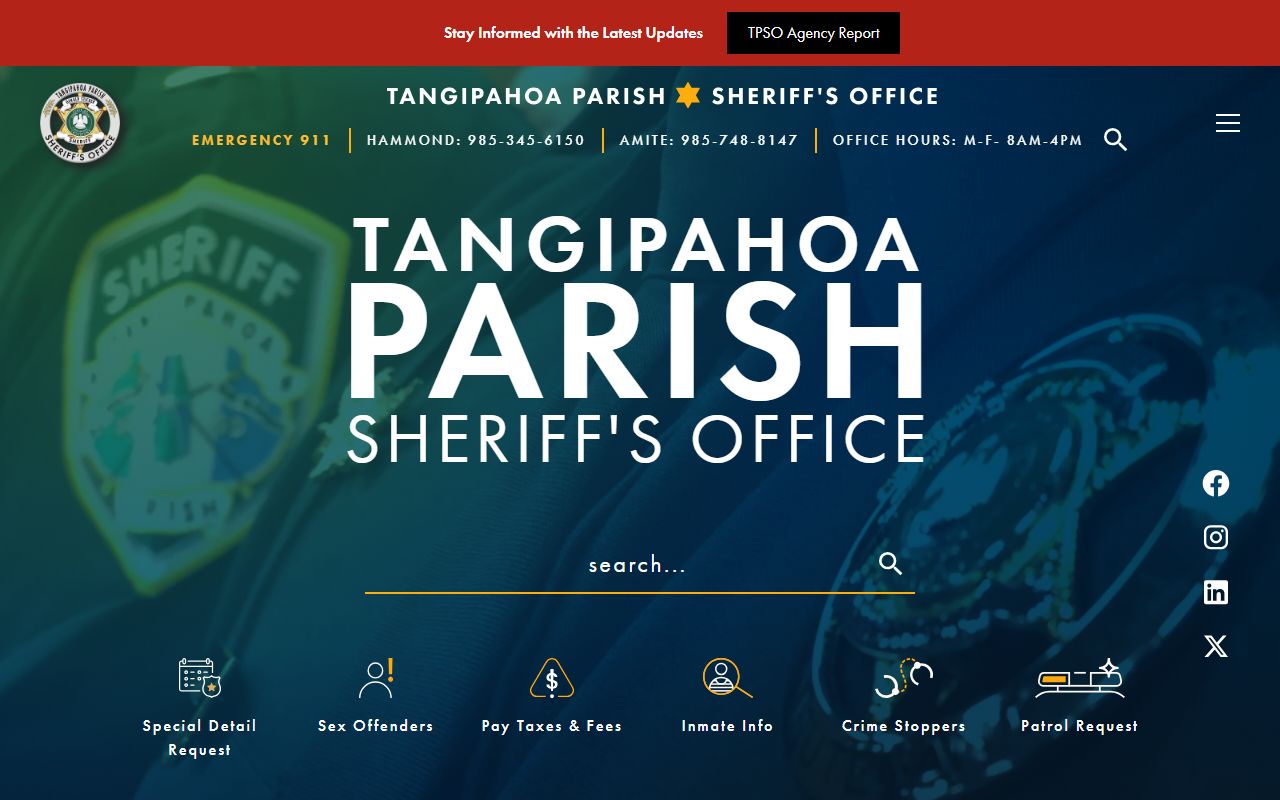 Tangipahoa Parish Sheriff Office Hammond arrest records