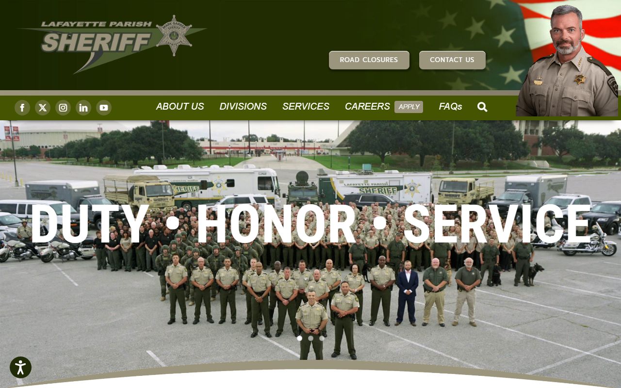 Lafayette Parish Sheriff's Office website Lafayette arrest records