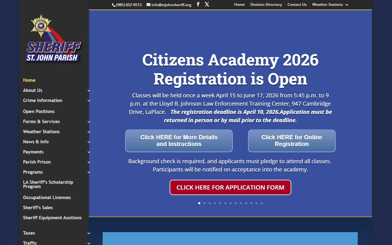 St. John the Baptist Parish Sheriff Office LaPlace arrest records