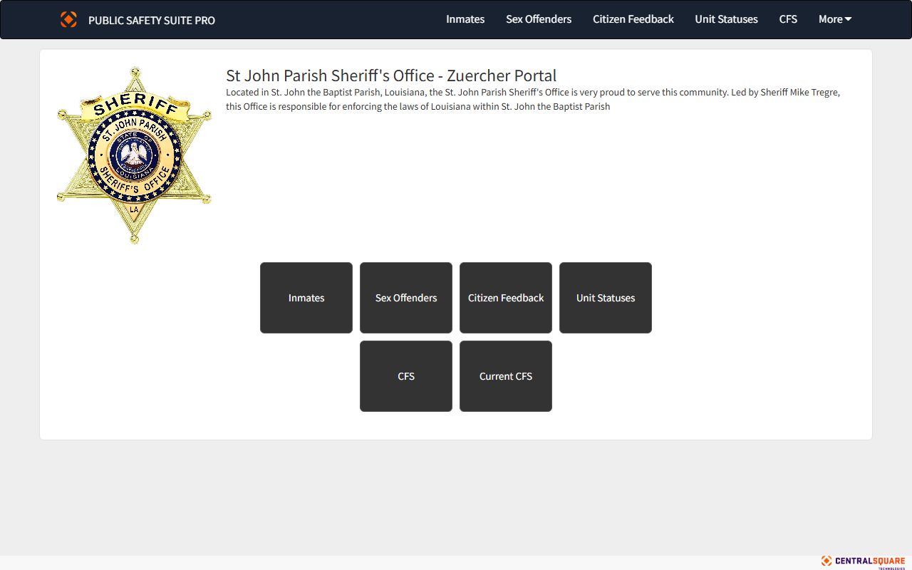 Zuercher portal St. John Parish LaPlace arrest records