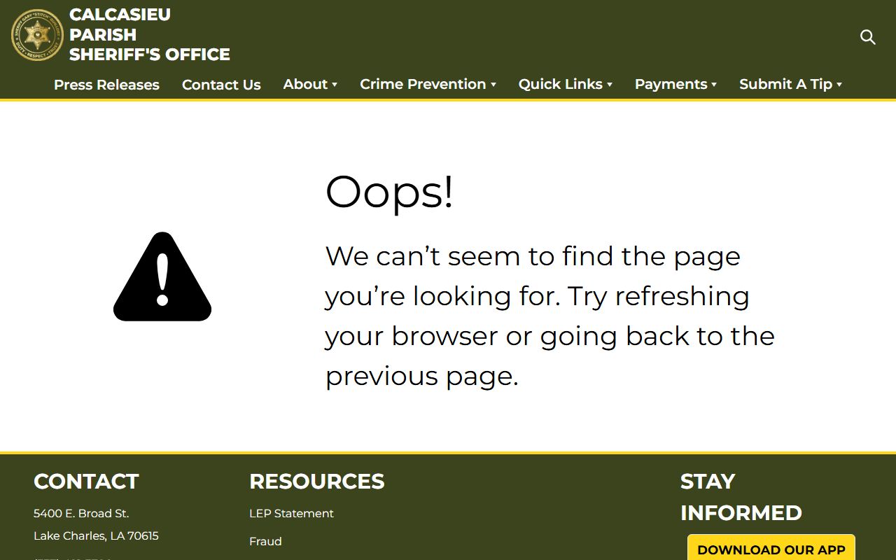 calcasieu parish sheriff public records request arrest records