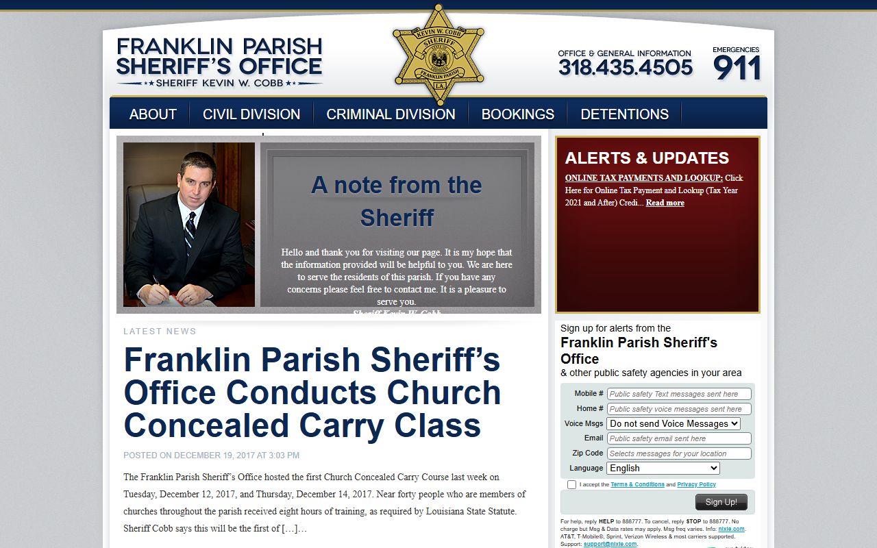 franklin parish sheriff website arrest records
