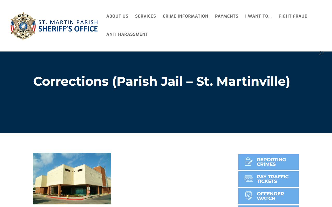 St. Martin Parish Sheriff corrections jail arrest records