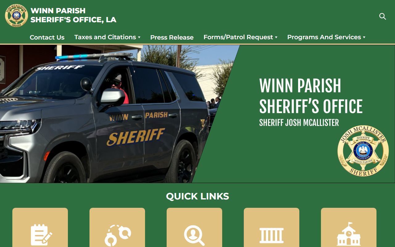 Winn Parish Sheriff website arrest records